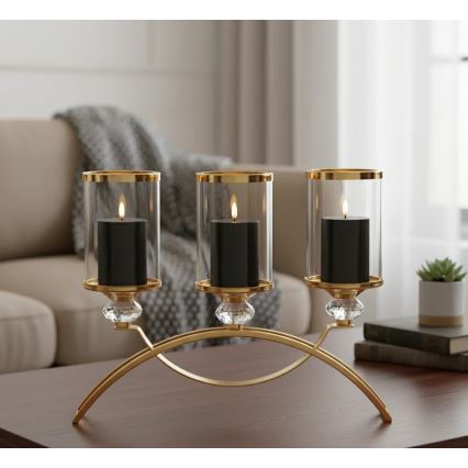 Set di 3 candele LED BRILLO LED/2xAA nere + telecomando