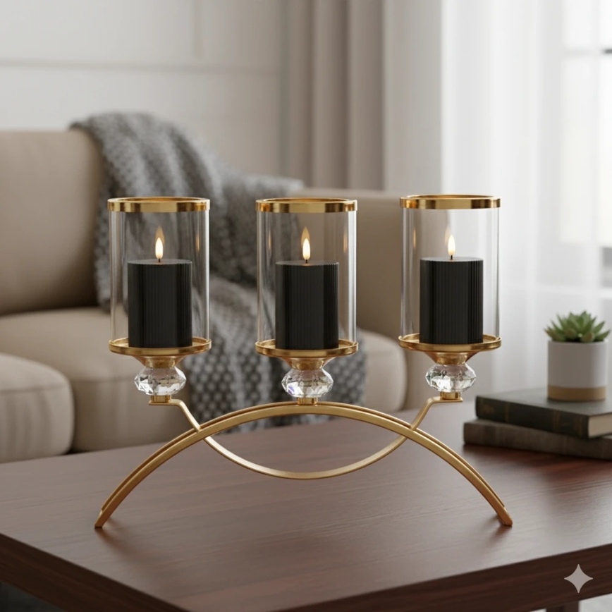 Set di 3 candele LED BRILLO LED/2xAA nere + telecomando