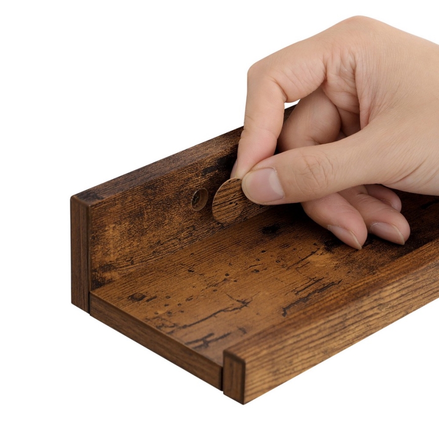 Set di 3 mensole da parete SHELFY 38x5x10 cm marrone