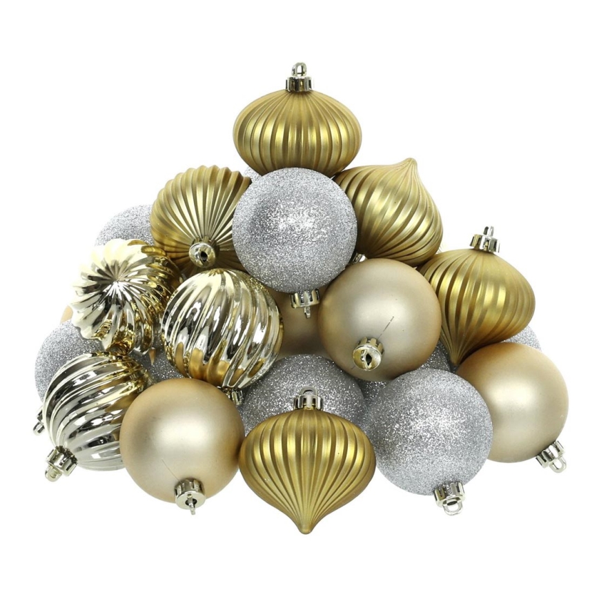 Set di addobbi natalizi 30 pezzi oro/argento