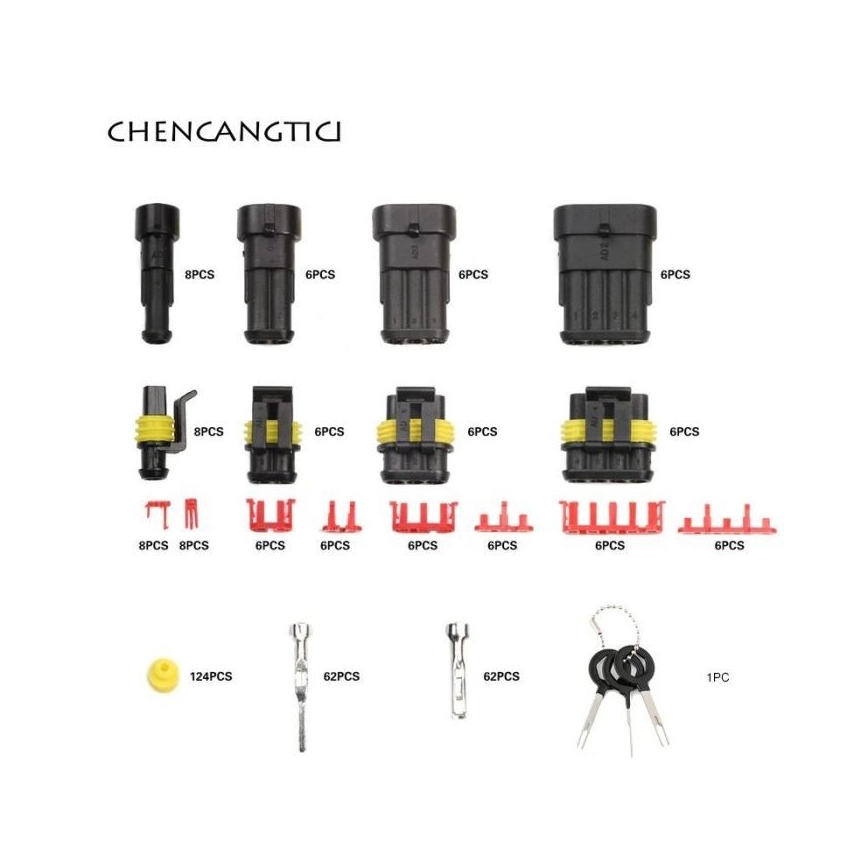 Set di connettori impermeabili per auto AMP Tyco 353 pezzi