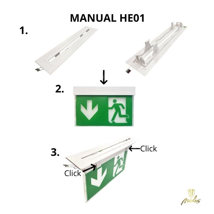 Set di montaggio a soffitto per luci di emergenza