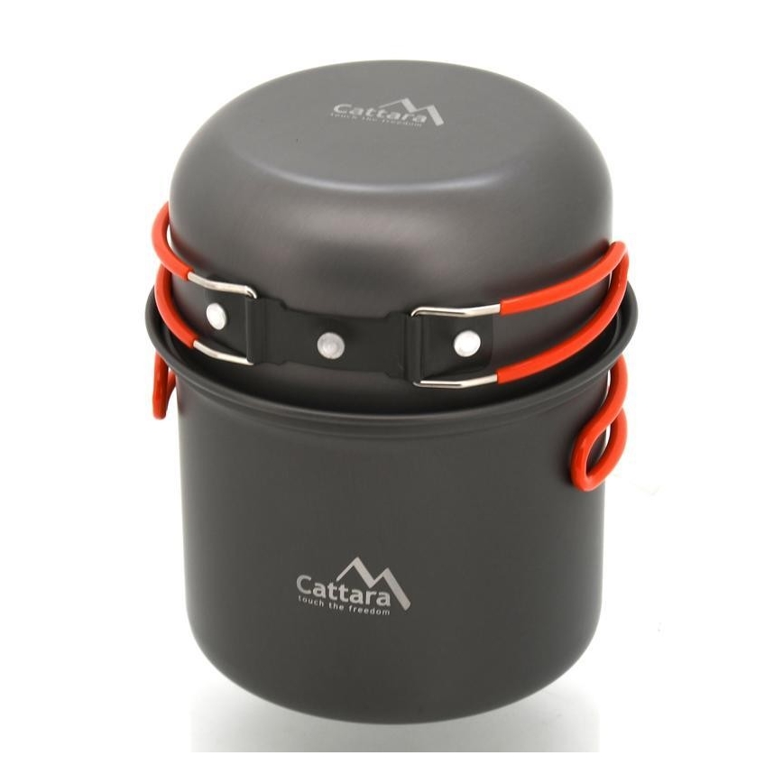 Set di pentole da campeggio con spugna 4 pezzi