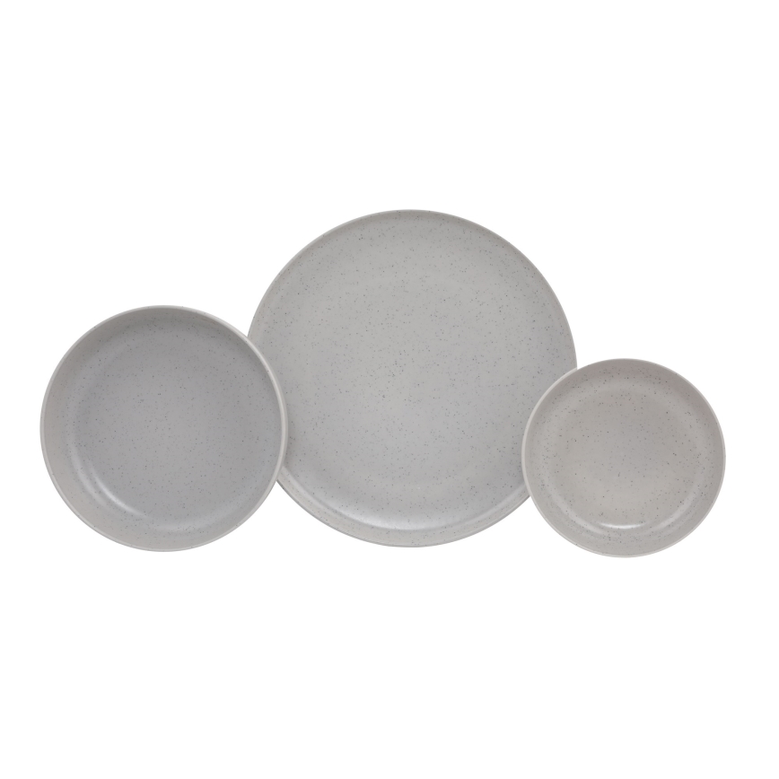 Set di piatti 18 pezzi grigio/porcellana