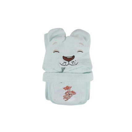 Set di spugna per bambini ASLAN - accappatoio, asciugamano, panno per il bucato menta
