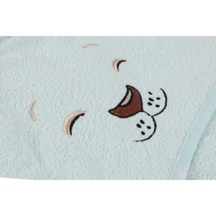 Set di spugna per bambini ASLAN - accappatoio, asciugamano, panno per il bucato menta