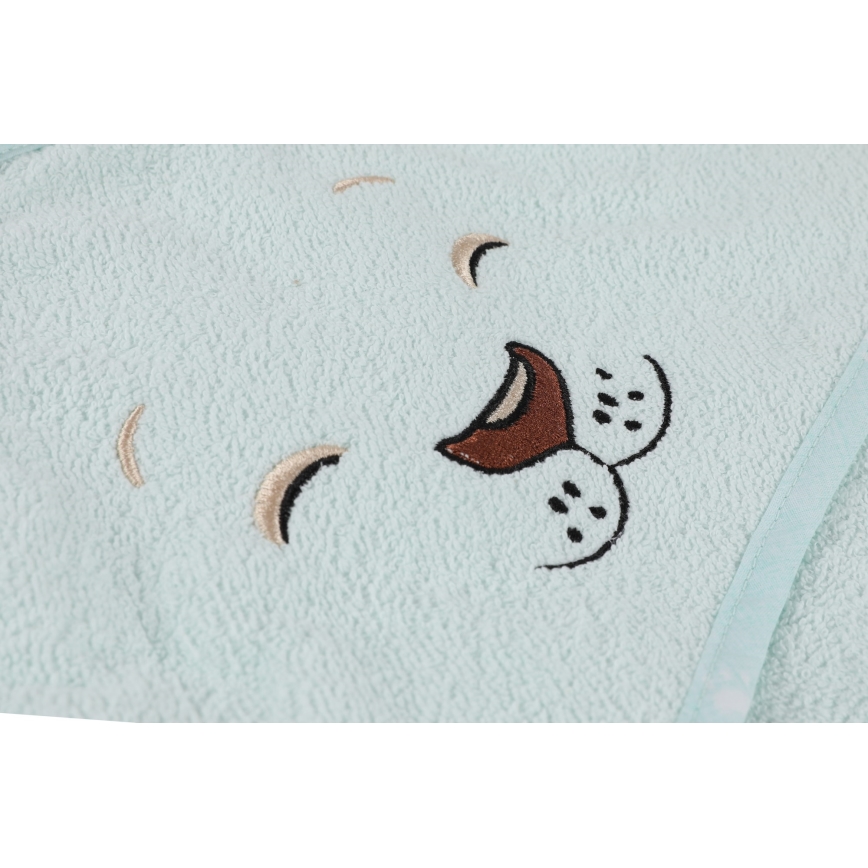 Set di spugna per bambini ASLAN - accappatoio, asciugamano, panno per il bucato menta