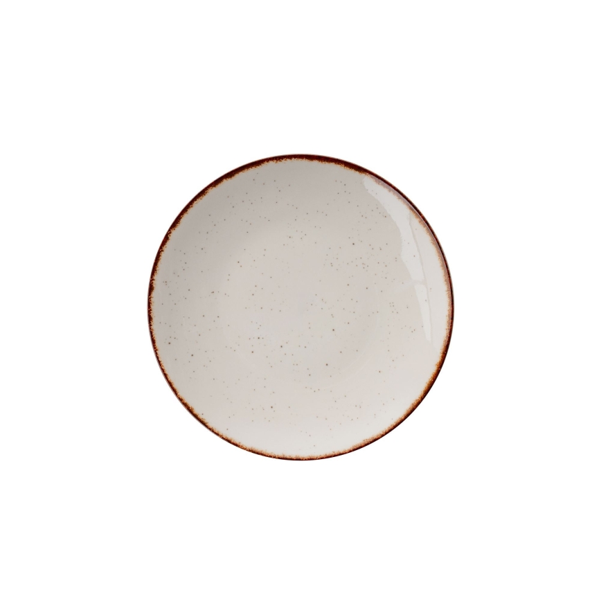 Set di stoviglie 24 pezzi in porcellana, beige/marrone