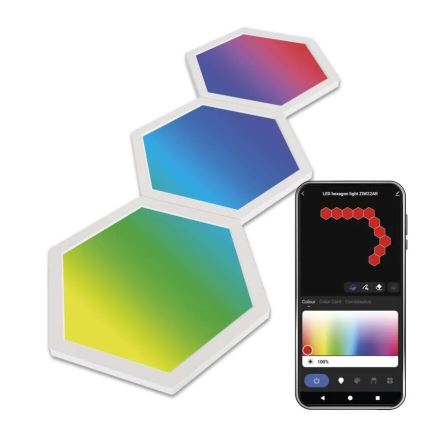 SET 3x LED RGBIC+CCT Pannello dimmerabile - estensione 3xLED/1,8W/230V Wi-Fi Tuya