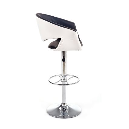 Sgabello 115x60 cm bianco/nero/cromo lucido