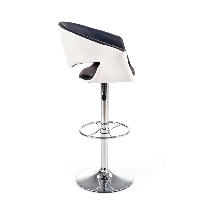 Sgabello 115x60 cm bianco/nero/cromo lucido