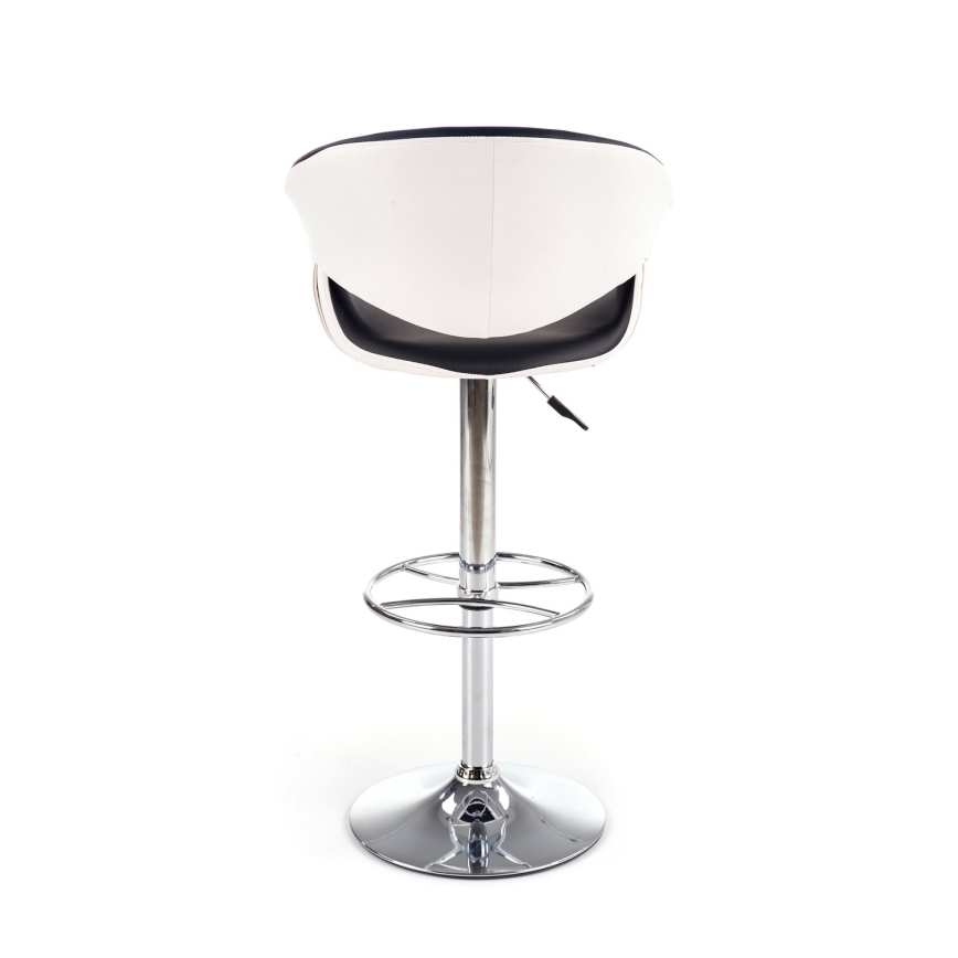 Sgabello 115x60 cm bianco/nero/cromo lucido