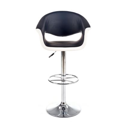Sgabello 115x60 cm bianco/nero/cromo lucido