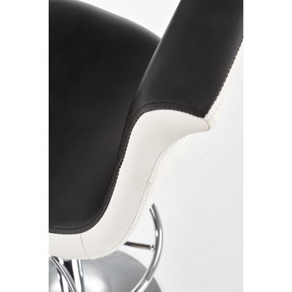 Sgabello 115x60 cm bianco/nero/cromo lucido