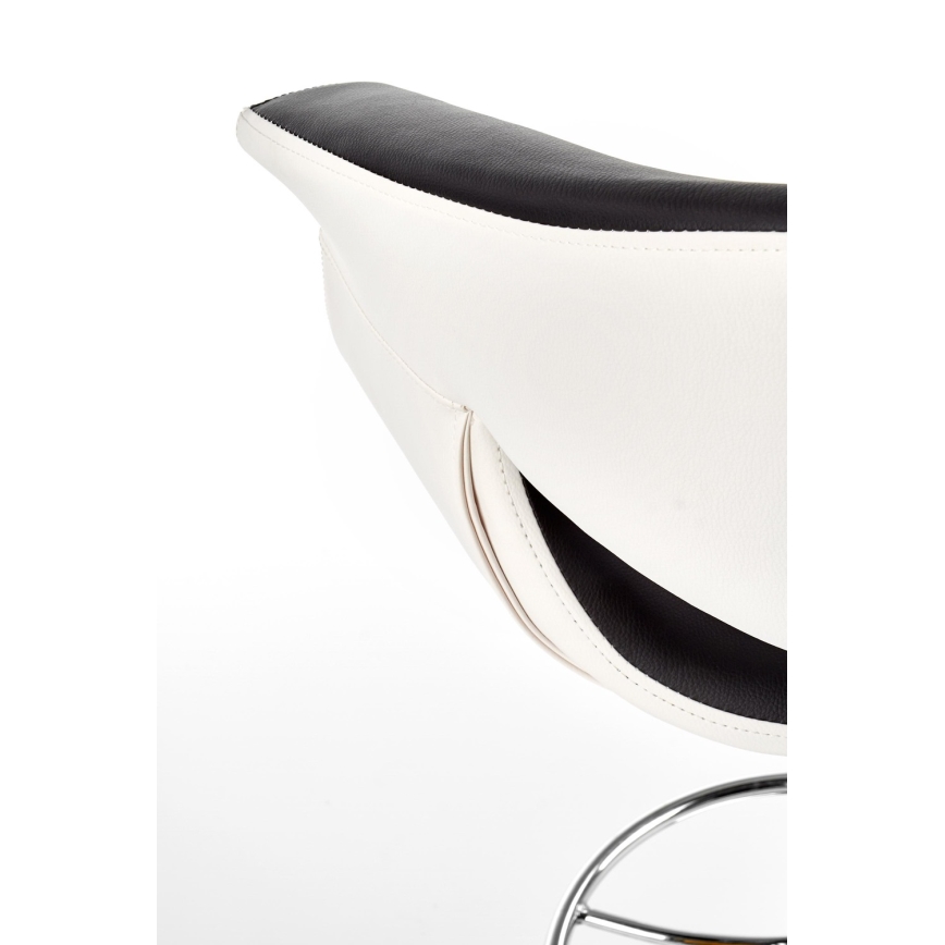 Sgabello 115x60 cm bianco/nero/cromo lucido