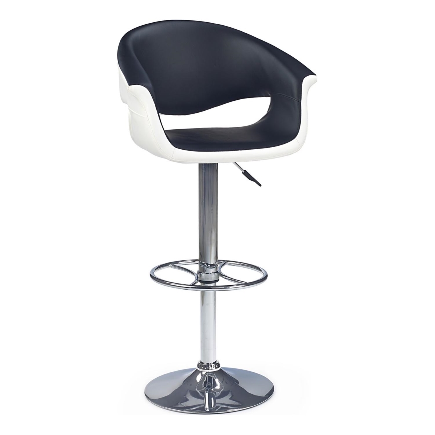 Sgabello 115x60 cm bianco/nero/cromo lucido