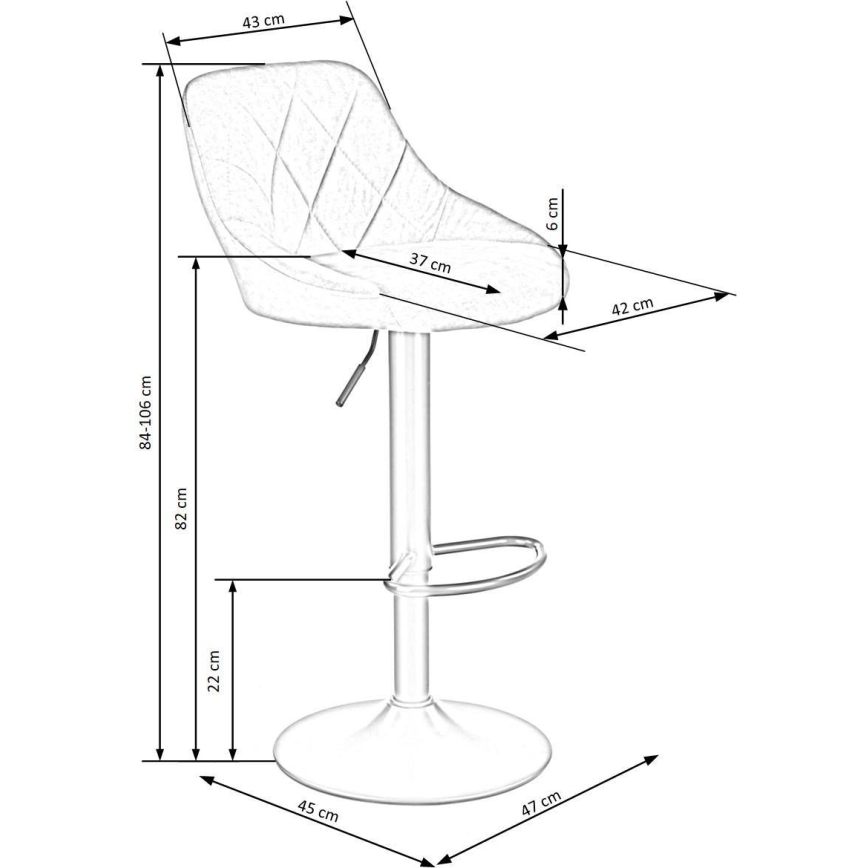 Sgabello da bar 106x47 cm nero/marrone