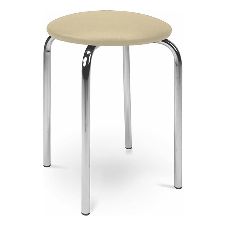 Sgabello CHICO 47x41 cm beige/cromo lucido