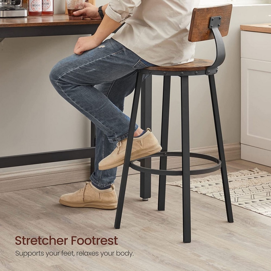 Sgabello da bar AVEN marrone/nero