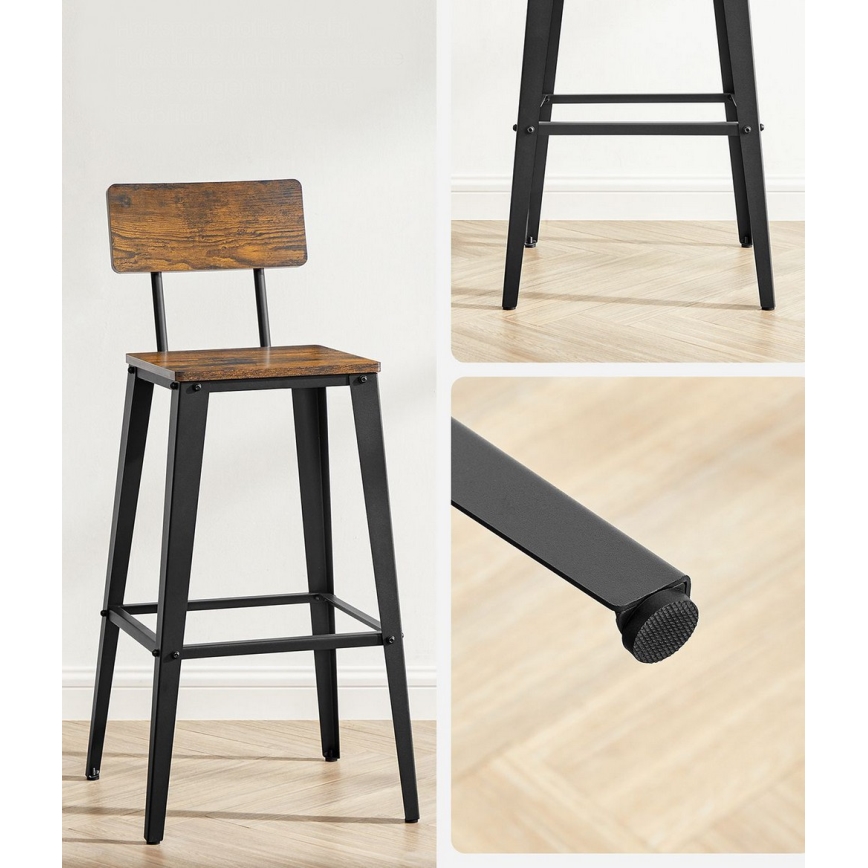 Sgabello da bar AVEN marrone/nero