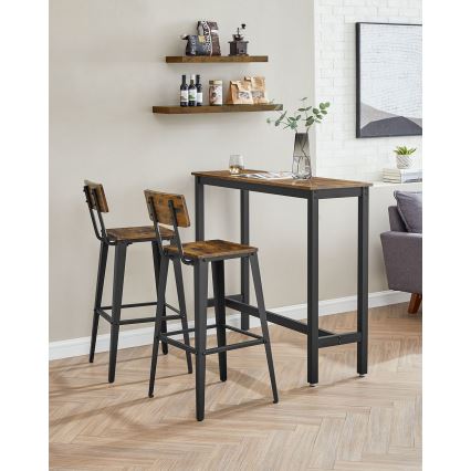 Sgabello da bar AVEN marrone/nero