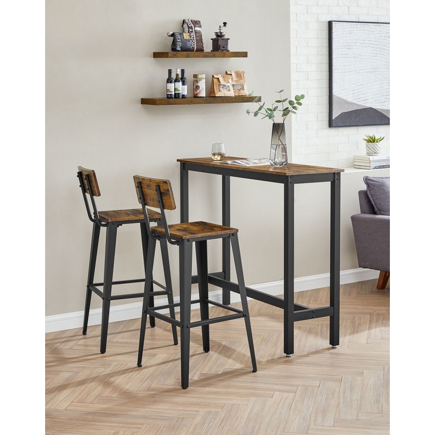 Sgabello da bar AVEN marrone/nero