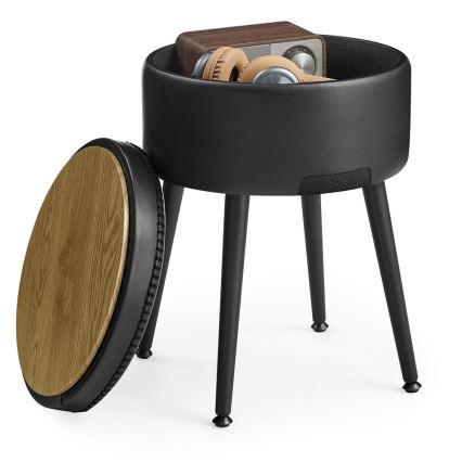 Sgabello in pelle CORE nero