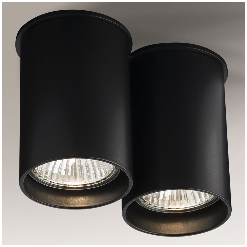 Shilo - Plafoniera 2xGU10/15W/230V 9 cm nera