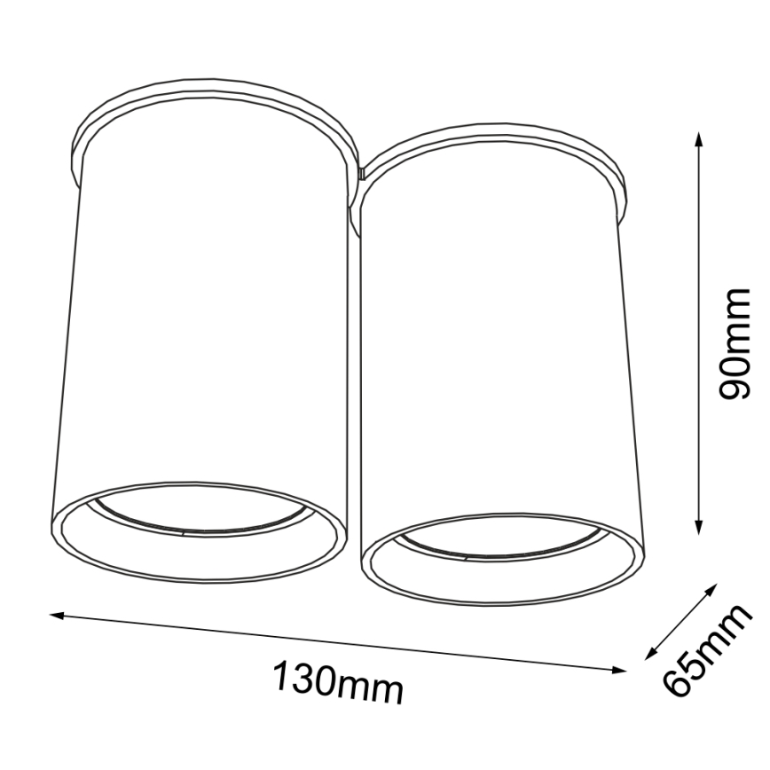 Shilo - Plafoniera 2xGU10/15W/230V 9 cm nera