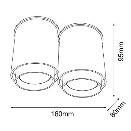 Shilo - Plafoniera IGA 2xGU10/15W/230V nera