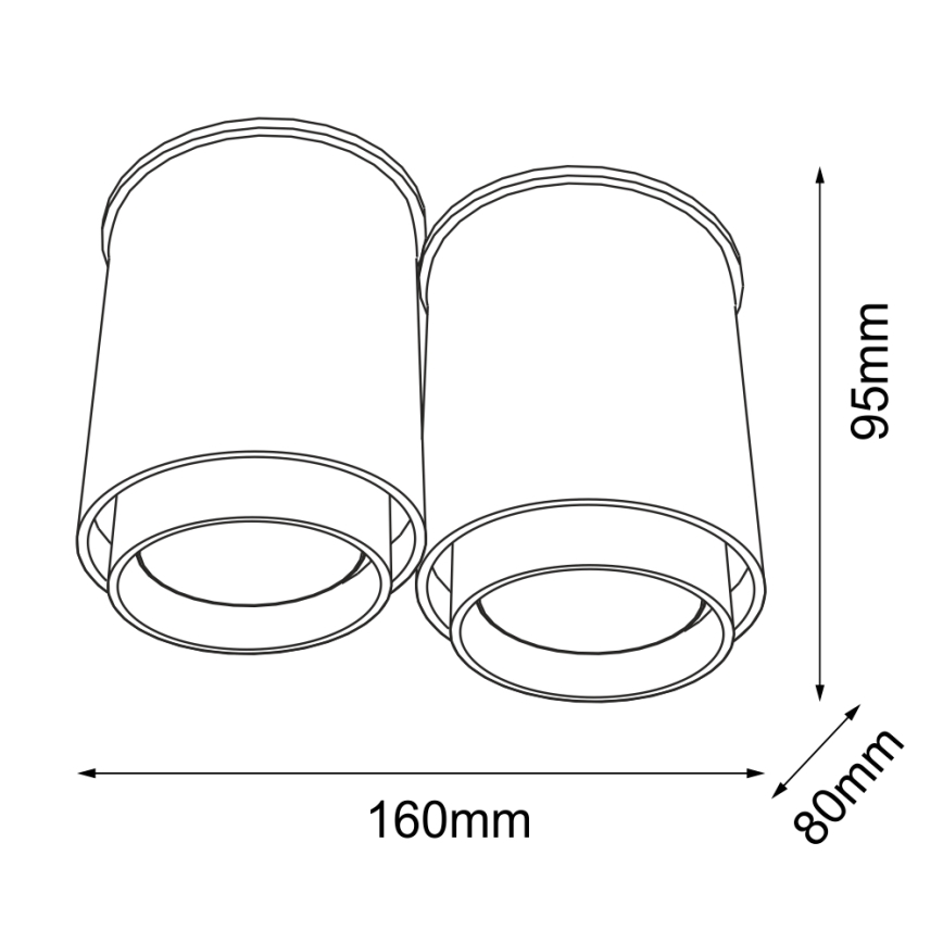 Shilo - Plafoniera IGA 2xGU10/15W/230V nera