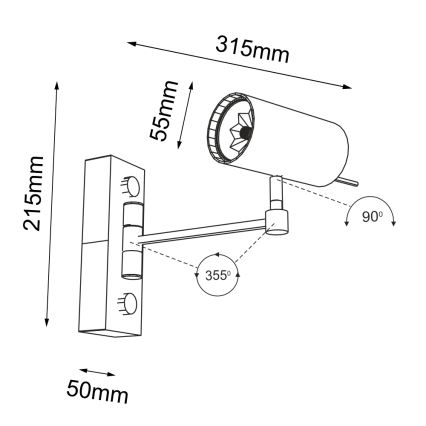 Shilo - Lampada da muro 1xGU10/15W/230V nera