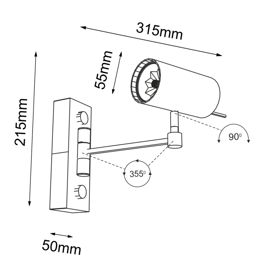 Shilo - Lampada da muro 1xGU10/15W/230V nera