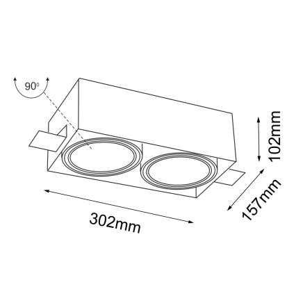 Shilo - Einbaubeleuchtung 2xGU10/15W/230V weiß