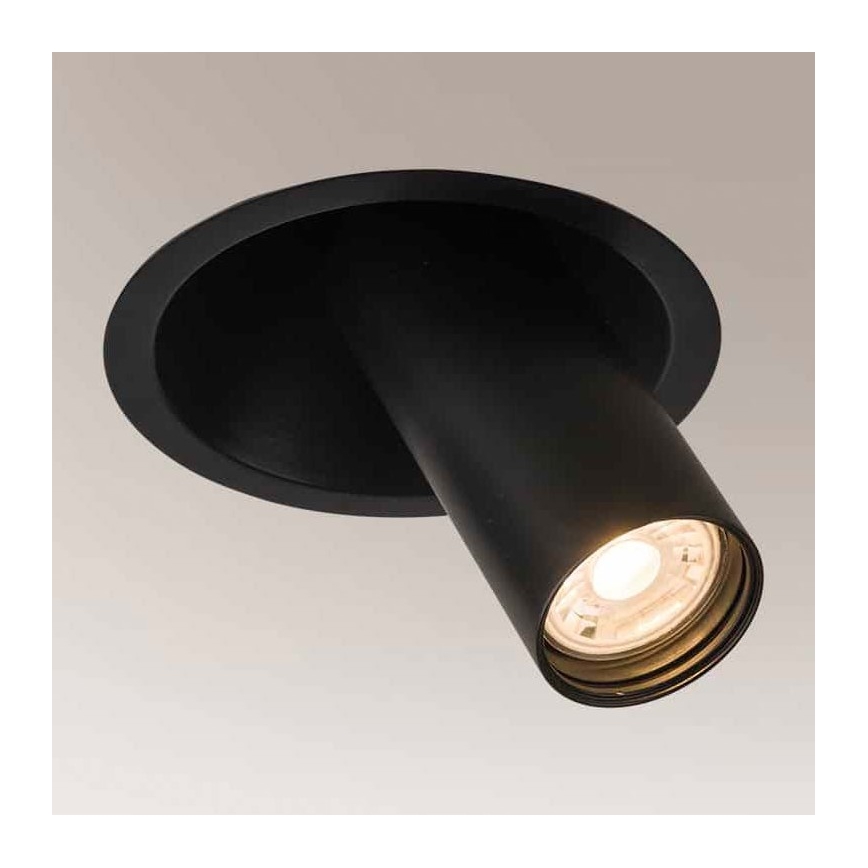 Shilo - Faretto da incasso 1xGU10/MR11/15W/230V diametro 11 cm nero