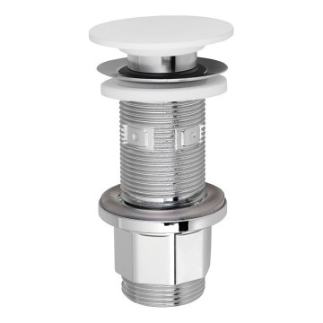 Silfra - Piletta per lavabo Ø 6,7 cm bianco/cromo lucido