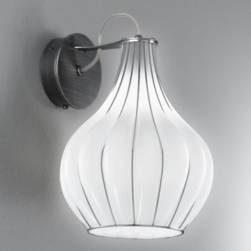 SIRU - Applique AURIGA 1xG9/30W/230V cromo opaco/bianco Vetro veneziano