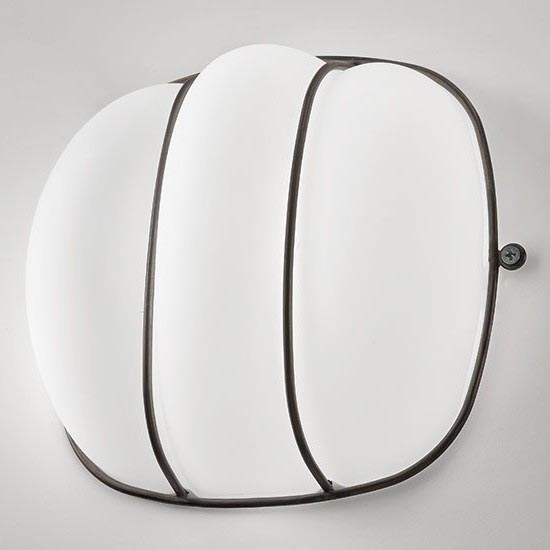 SIRU - Applique CAGE 1xGX53/10W/230V 20 cm nero/bianco Vetro veneziano