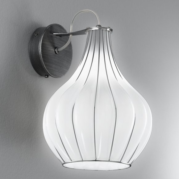 SIRU - Applique murale AURIGA 1xG9/30W/230V chrome mat/blanc Verre vénitien