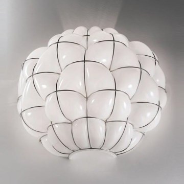 SIRU - Applique murale POUFF 1xE27/60W/230V chrome brillant/blanc Verre vénitien