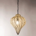 SIRU - Hängeleuchte an Kette GOCCIA 1xE27/60W/230V d 25 cm beige/braun Venezianisches Glas