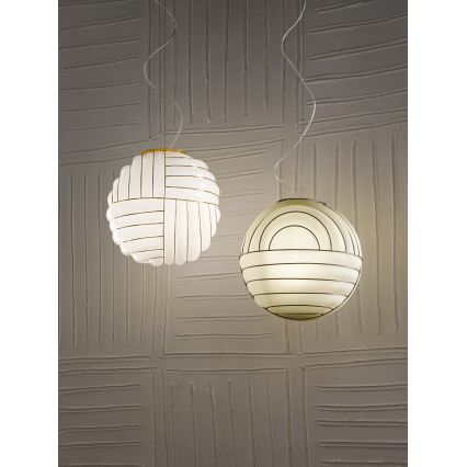 SIRU - Hängeleuchte an Schnur CARTESIO 1xE27/60W/230V golden/weiß Venezianisches Glas