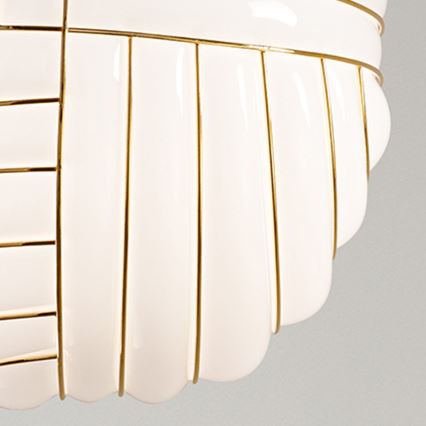 SIRU - Hängeleuchte an Schnur CARTESIO 1xE27/60W/230V golden/weiß Venezianisches Glas