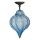 SIRU - Lampadario a plafone GOCCIA 1xE27/60W/230V diametro 25 cm blu/marrone Vetro veneziano