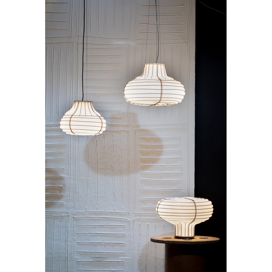SIRU - Lampadario a sospensione con filo CHAPEAU 2xE14/40W/230V cromo opaco/bianco Vetro veneziano