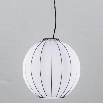 SIRU - Lampadario a sospensione con filo SFERA 1xE27/60W/230V diametro 42 cm nero/bianco Vetro veneziano