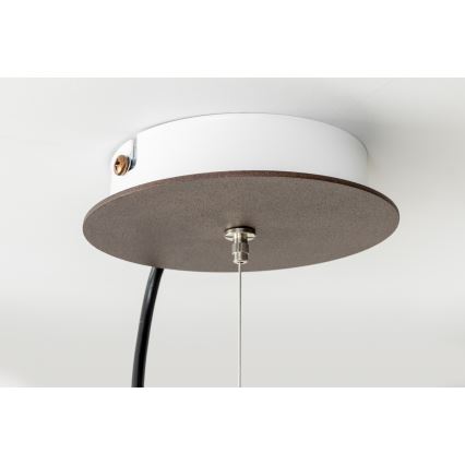 SIRU - Lampadario a sospensione con filo TERRA 1xE27/60W/230V nero/limpido Vetro veneziano