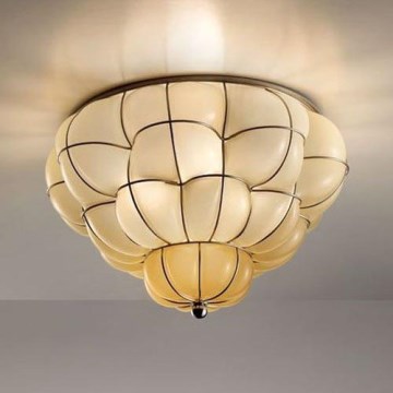 SIRU - Plafonnier POUFF 3xE27/60W/230V chrome brillant/beige Verre vénitien