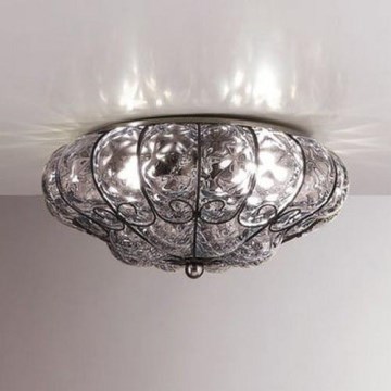 SIRU - Plafonnier SOLE 3xE14/40W/230V d. 31 cm transparent/chrome mat Verre vénitien