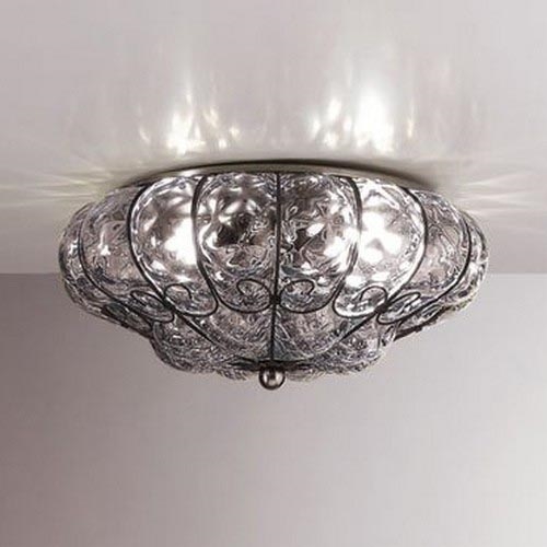 SIRU - Plafonnier SOLE 3xE14/40W/230V d. 31 cm transparent/chrome mat Verre vénitien
